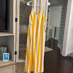 Rhode Nadia Cabana Stripe v-neck maxi dress, tangerine size XS